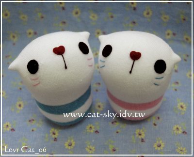 呆呆貓系列-粉嫩版情侶貓娃娃lovercat_06