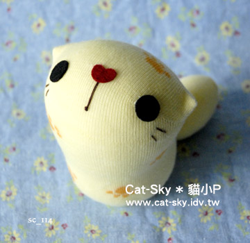 lovelycat呆呆貓-粉黃-紅鼻子小腳印