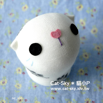 lovelycat呆呆貓-白-粉紅鼻小草