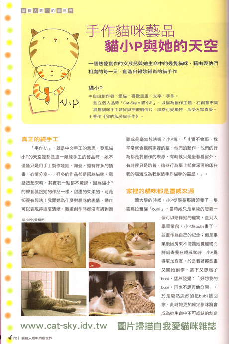 手作貓咪雜貨-貓小P與她的天空